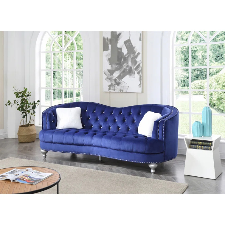 Wellington 90'' Velvet Sofa