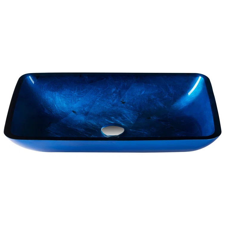 Galaxy Glass Rectangular Vessel Bathroom Sink