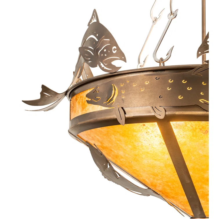 Rustic Lodge 4 - Light Urn / Bowl Chandelier