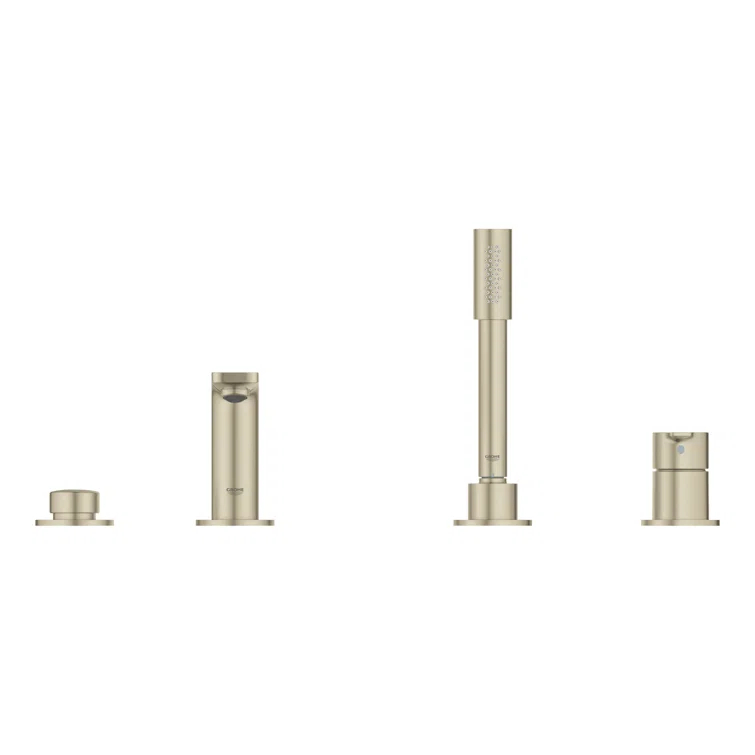 Lineare™ Double Handle Deck Mounted Roman Tub Faucet with Diverter and Handshower