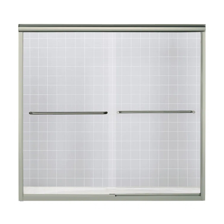 Finesse 59.625'' x 58.06'' Bypass Frameless Bath Door