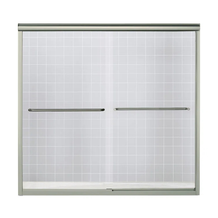 Finesse 59.63'' x 55.5'' Bypass Frameless Bath Door