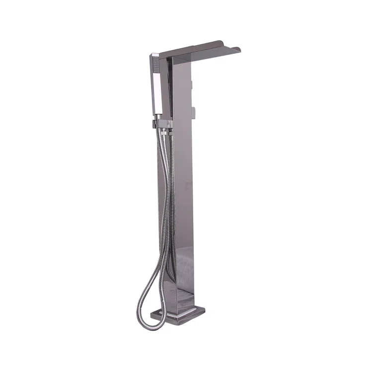 Barclay 7918-SP 1 Handle Bathroom Freestanding Tub Filler with Diverter