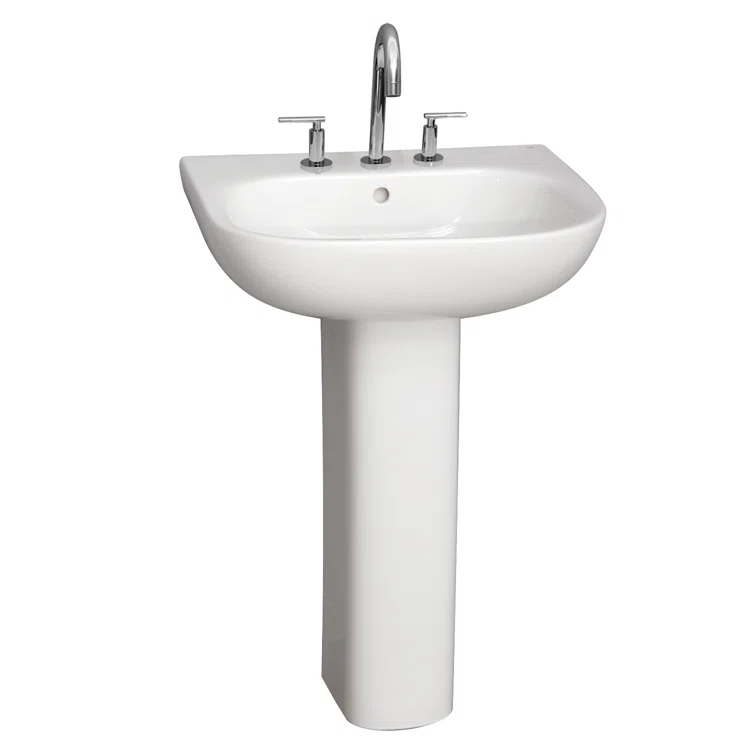 Barclay Tonique White Vitreous China U-Shaped Bathroom Sink with Overflow