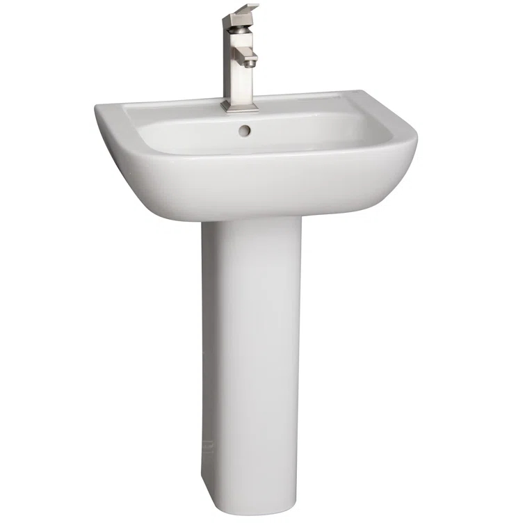 Barclay 14.62'' White Vitreous China U-Shaped Bathroom Sink with Overflow