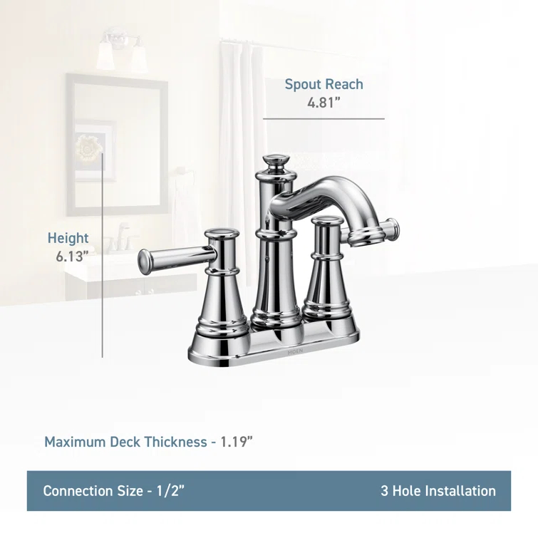 Belfield Centerset Bathroom Faucet with Drain Assembly