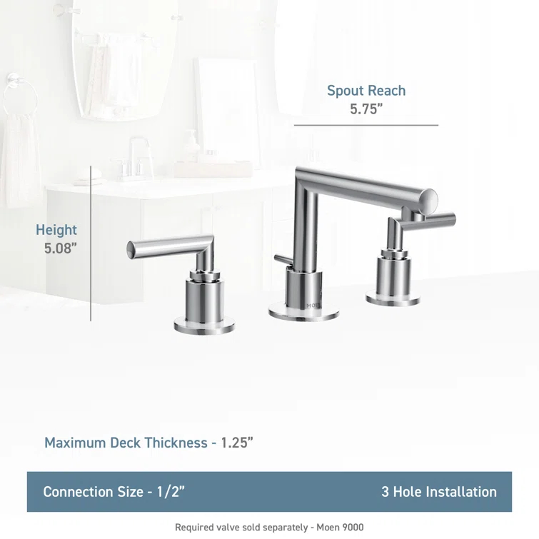 Arris Widespread Bathroom Faucet with Drain Assembly