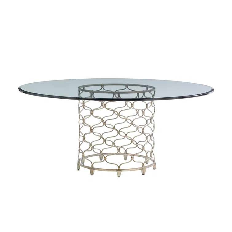 Laurel Canyon Bollinger Round Dining Table with Glass Top