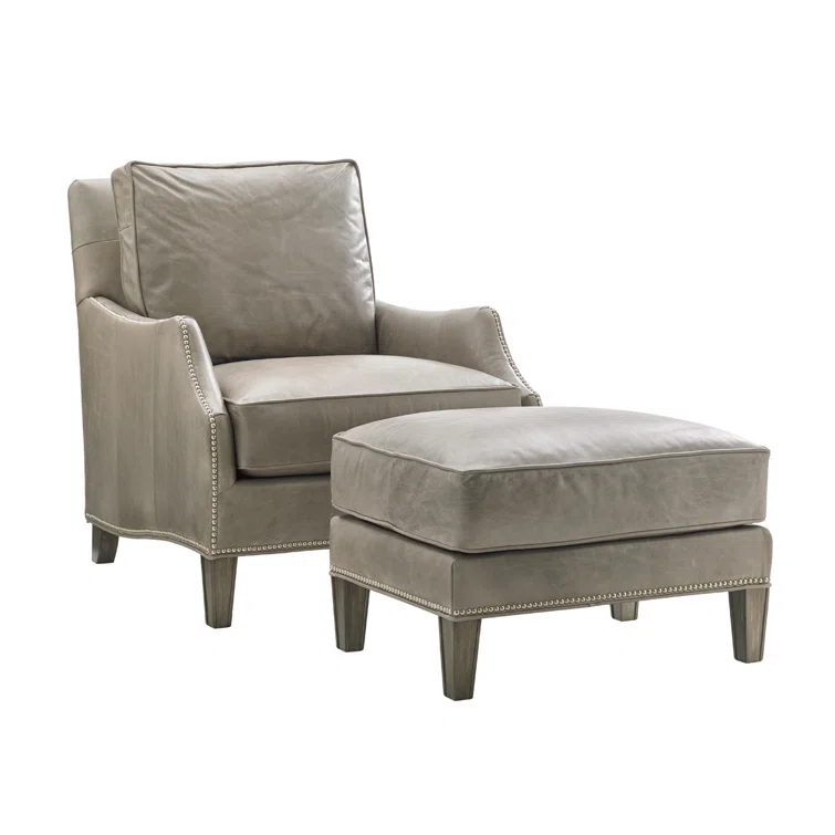 Kensington Place Ashton Leather Ottoman