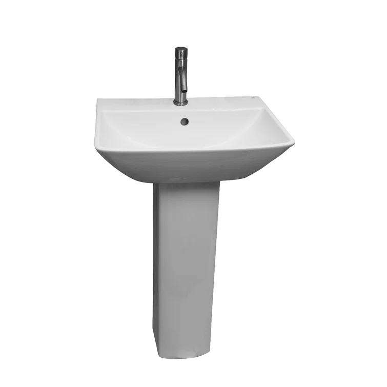 Barclay Summit White Vitreous China Rectangular Bathroom Sink with Overflow