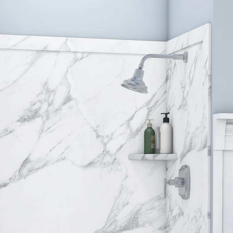 FlexStone Elegance 3-Panel 48"W x 36"D x 80"H Alcove Shower Surround