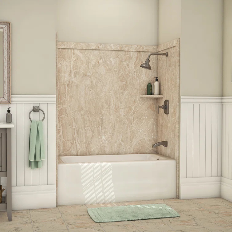 FlexStone Elite 60"W x 32"D x 60"H Alcove Bathtub Surround