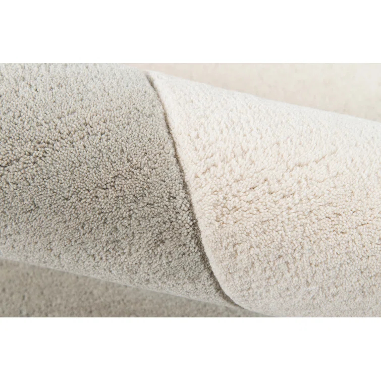 Delmar Geometric Handmade Tufted Wool Gray/Beige Area Rug