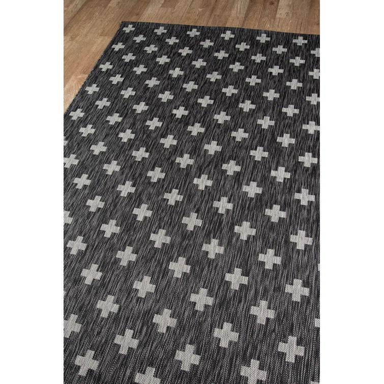 Umbria Black Indoor/Outdoor Rug
