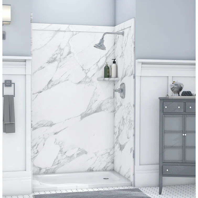 FlexStone Elegance 3-Panel 48"W x 36"D x 80"H Alcove Shower Surround