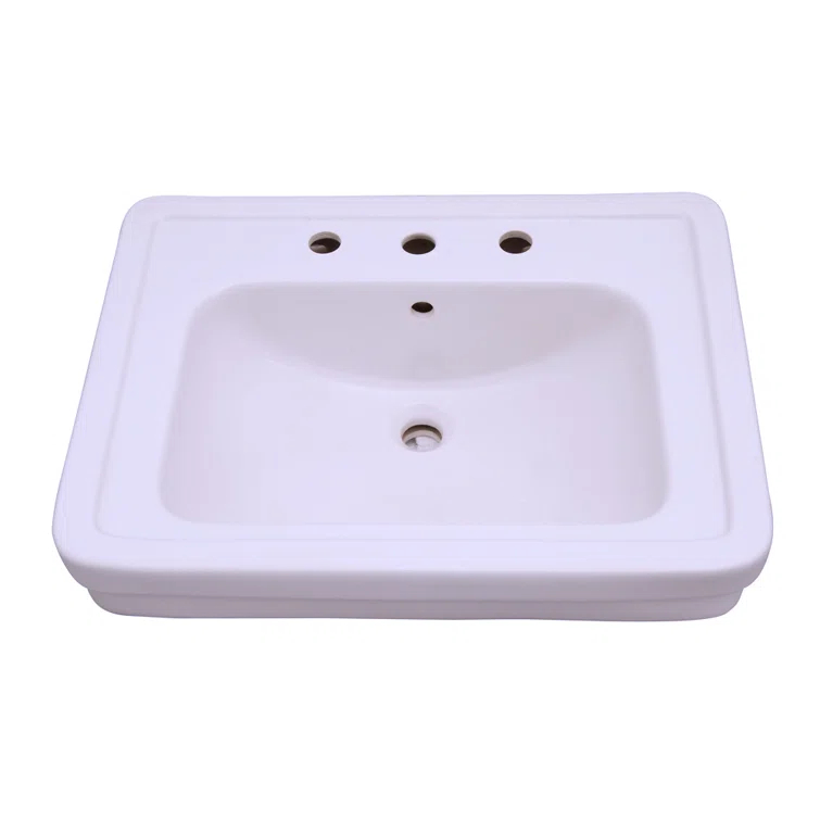 Barclay Sussex Vitreous China Rectangular Bathroom Sink with Overflow
