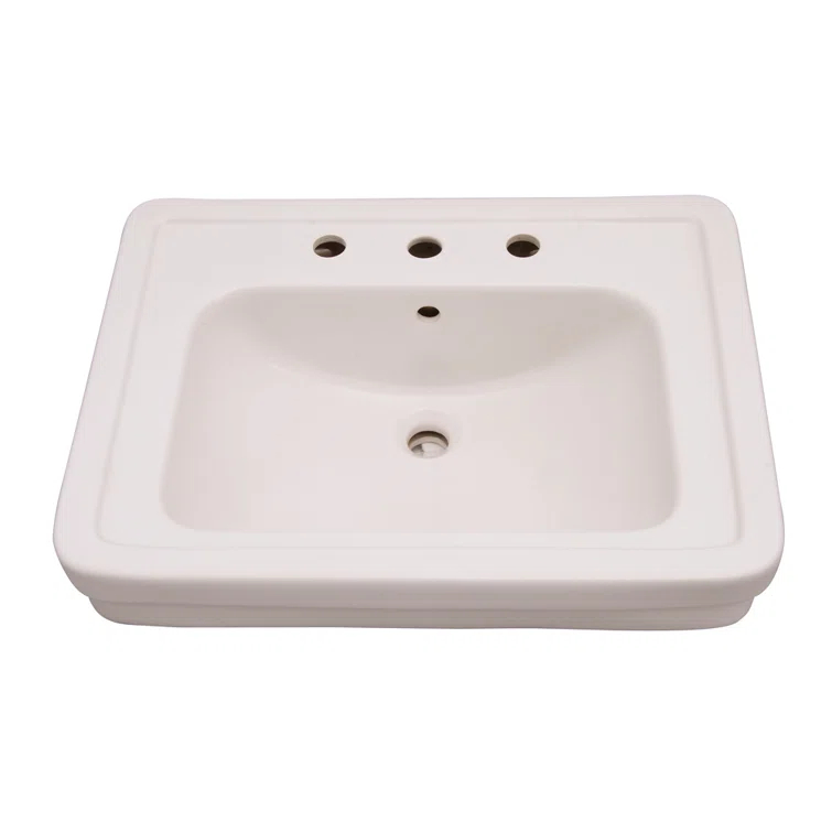 Barclay Sussex Vitreous China Rectangular Bathroom Sink with Overflow