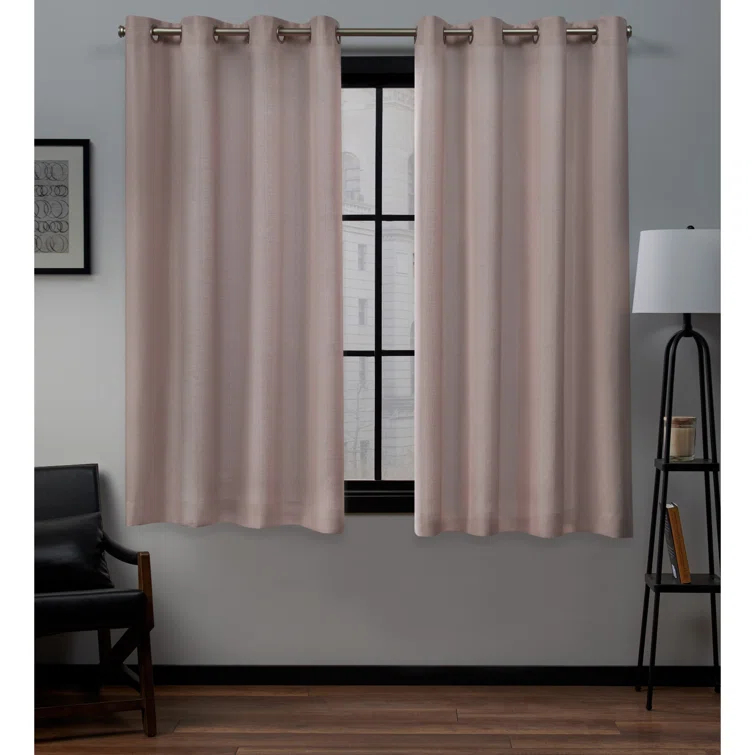Loha GT Aaliyah Solid Color Semi-Sheer Grommet Curtain Panels