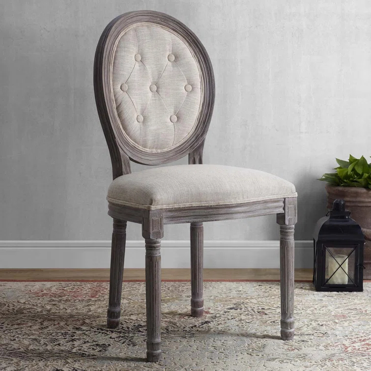 Modway Arise Vintage French Upholstered Fabric Dining Side Chair