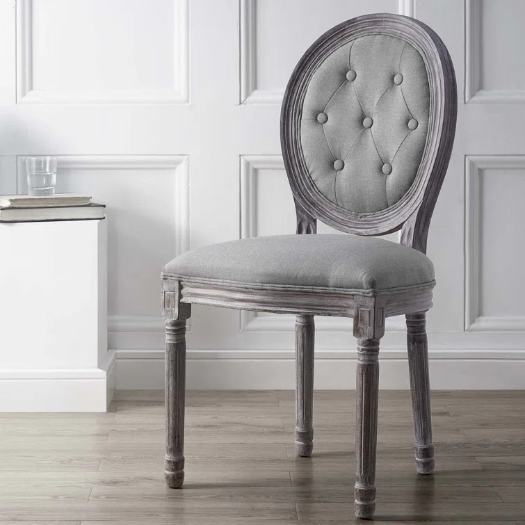 Modway Arise Vintage French Upholstered Fabric Dining Side Chair