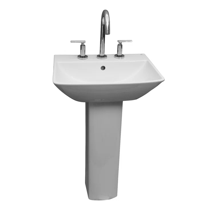 Barclay Summit White Vitreous China Rectangular Bathroom Sink with Overflow