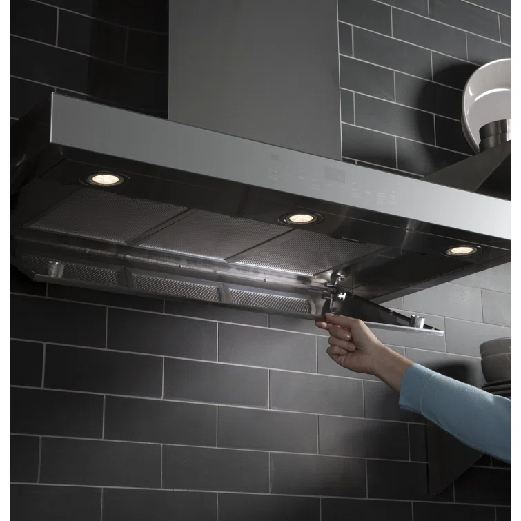 36" GE Profile Smart Appliances 610 CFM Convertible Wall Mount Range Hood with Night Light Wi-Fi Remote Control Included