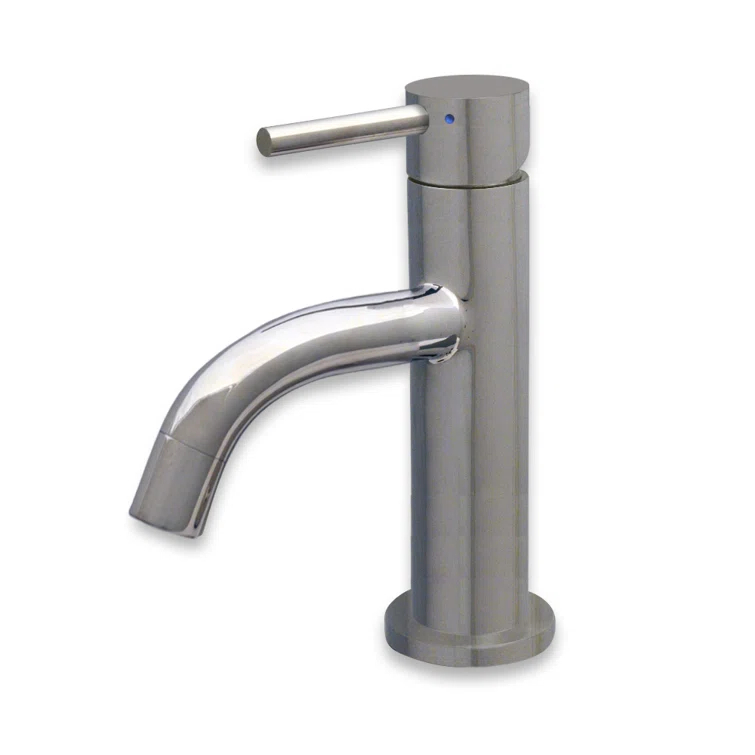 Whitehaus Collection WHS1010-SB-PSS Whitehaus Collection Stainless Steel Single Lever Bathroom Faucet with Pop-up Drain