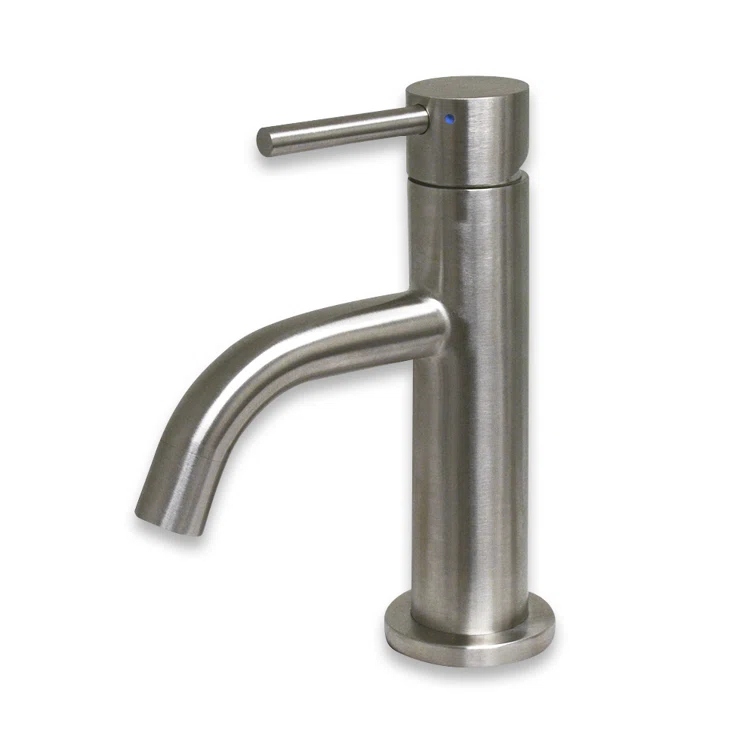 Whitehaus Collection Stainless Steel Single Lever Bathroom Faucet with Pop-up Drain