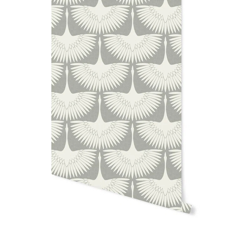 Tempaper x Genevieve Gorder Feather Flock Chalk Peel and Stick Wallpaper, 20.5" x 16.5'