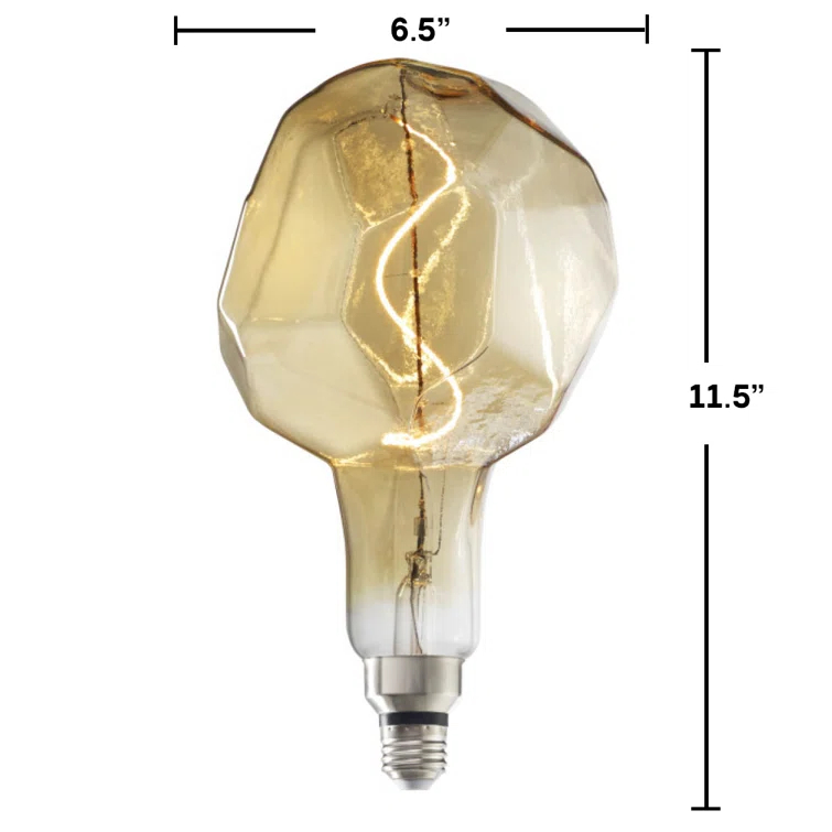 Oversized Jewel Antique LED Edison Bulb, 60 Watt Equivalent, E26 Dimmable