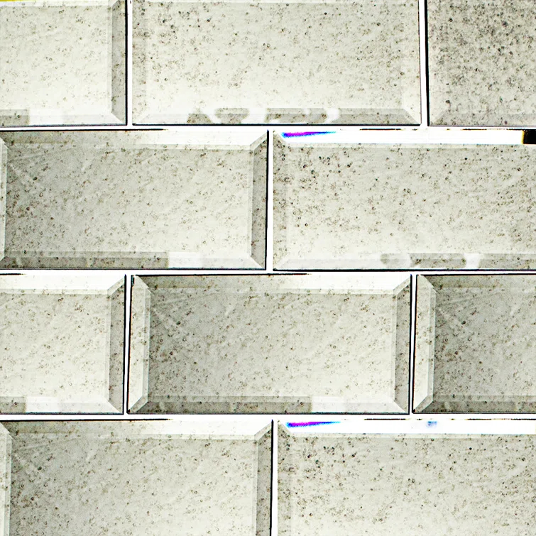 Vintage Mirror 3" x 6" Beveled Glass Brick Look Subway Wall Tile