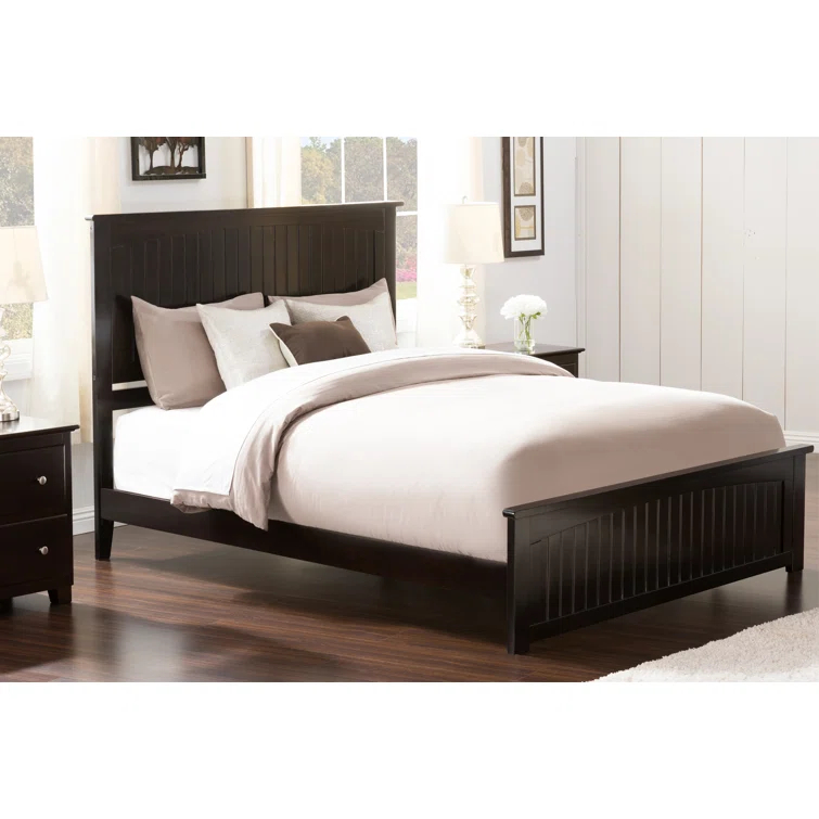 Nantucket Low Profile Solid Wood Platform Bed with Matching Footboard