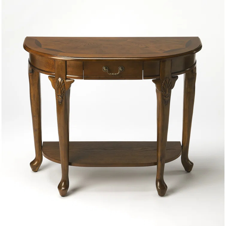 Butler Specialty Demilune Console Table In Vintage Oak