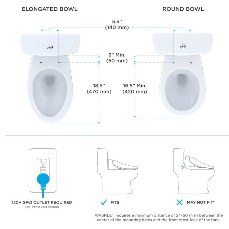 TOTO WASHLET S500e Elongated Bidet Seat with EWATER+ Cleaning - SW3046#01
