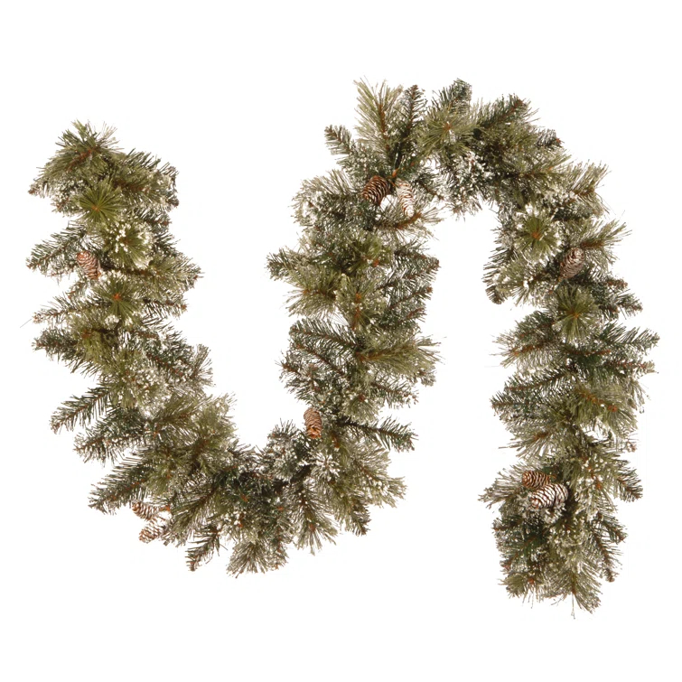 The Holiday Aisle® 6 ft. Glittery Bristle Pine Garland
