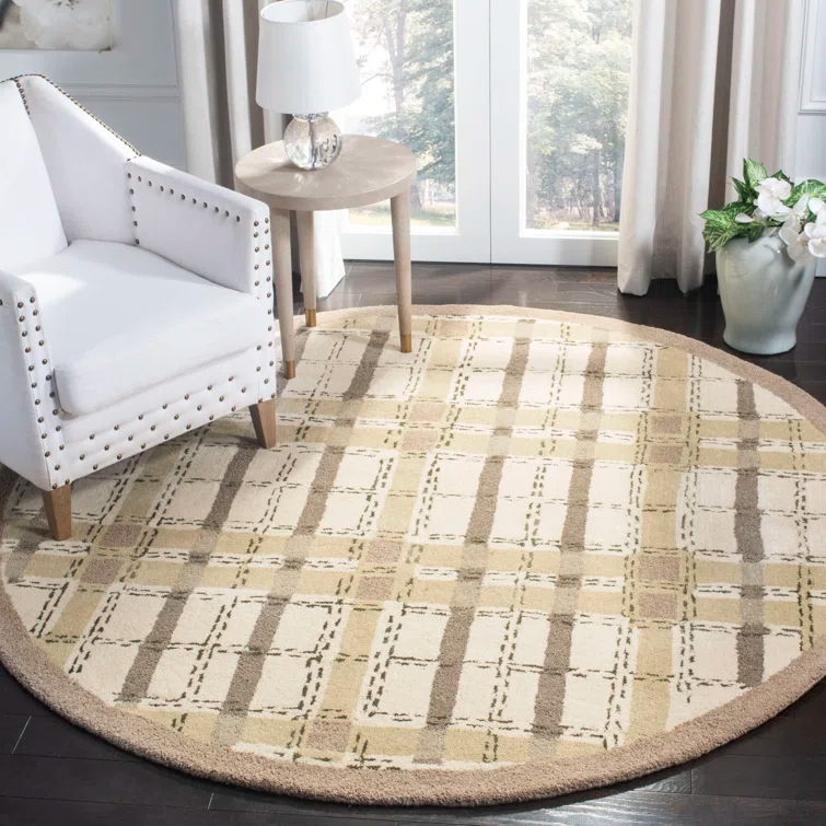 Martha Stewart Hand Tufted 70% Wool And 30% Viscose Plaid Rug