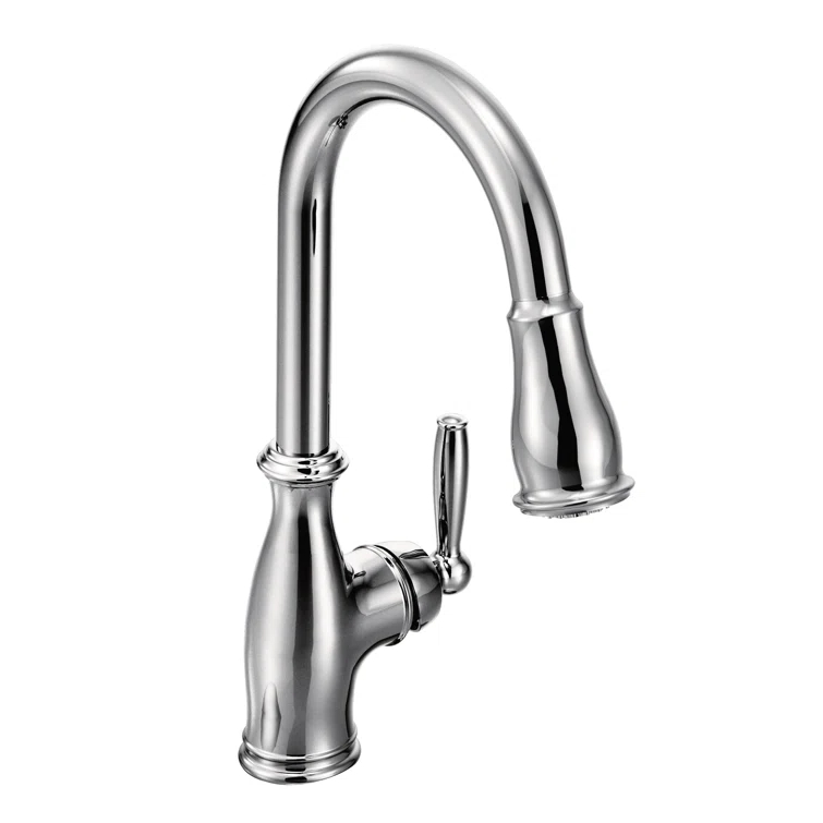 Brantford Pull Out Single Handle Kitchen Faucet with PowerBoost and Reflex