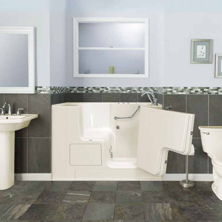 52'' x 32'' Walk-in Fiberglass Bathtub with Faucet