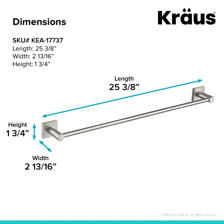 Ventus 25.38" Wall Mounted Towel Bar