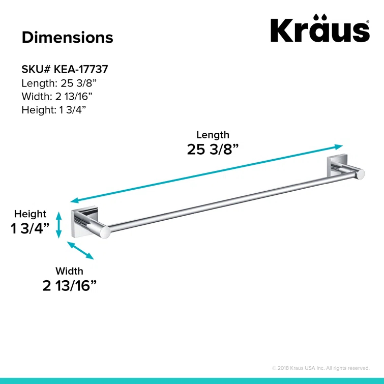 Ventus 25.38" Wall Mounted Towel Bar