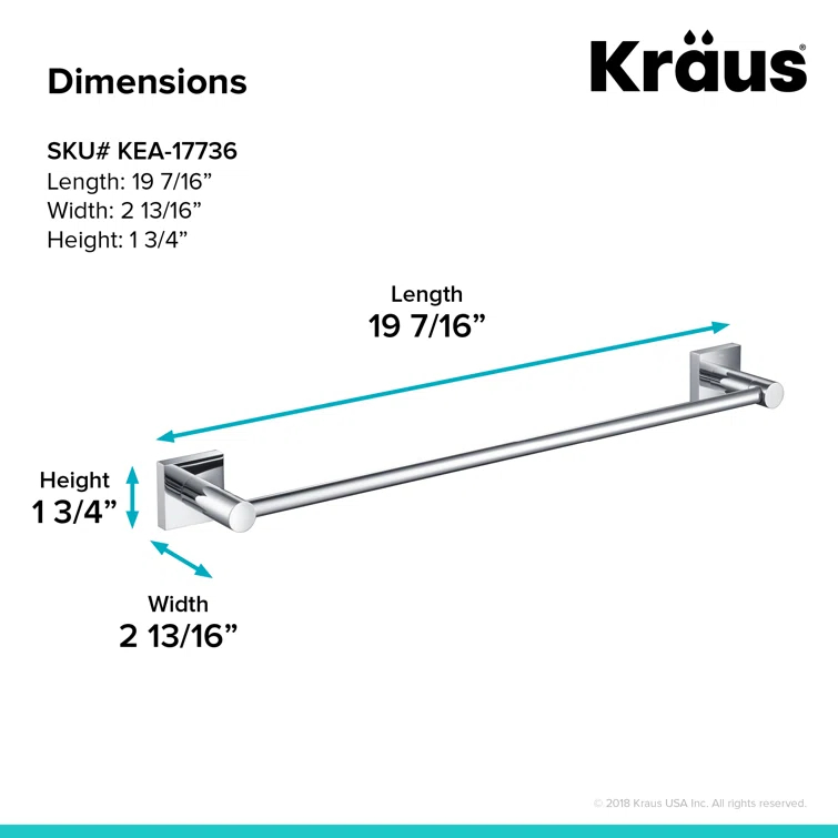 Ventus 18" Wall Mounted Towel Bar