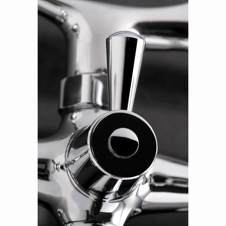Kingston Brass Kingston Two-Handle 2-Hole Wall Mount Clawfoot Tub Faucet with Hand Shower