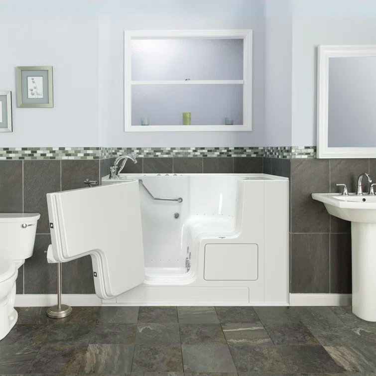 52'' x 32'' Walk-in Fiberglass Bathtub with Faucet