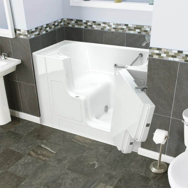 52'' x 30'' Walk-in Whirlpool Fiberglass Bathtub with Faucet