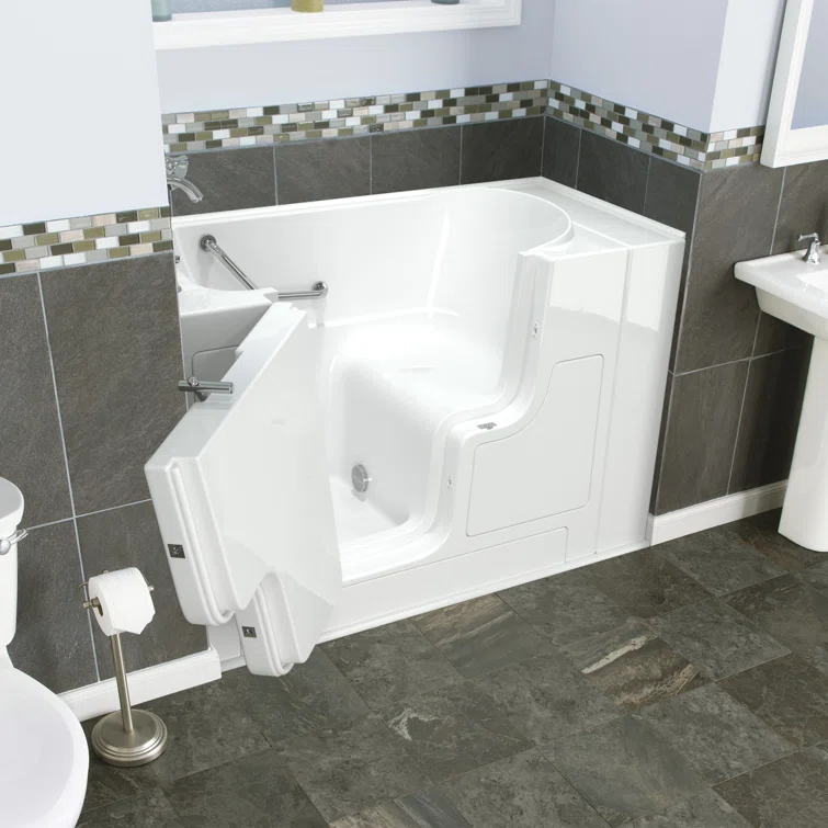 52'' x 30'' Walk-in Soaking Fiberglass Bathtub with Faucet