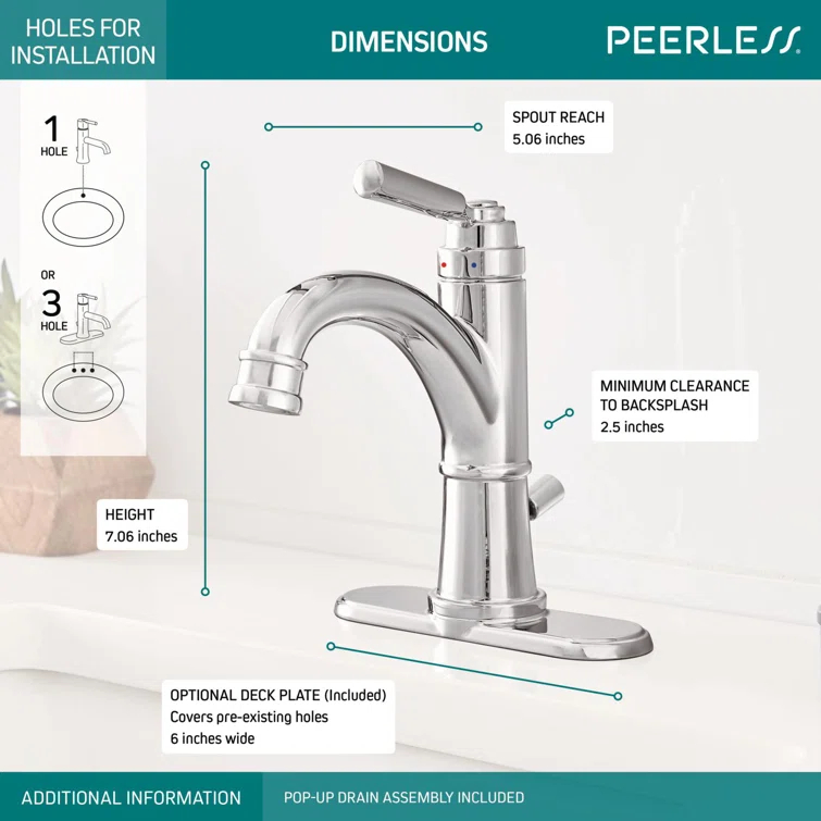 Westchester Single-Hole Bathroom Faucet with Drain Assembly