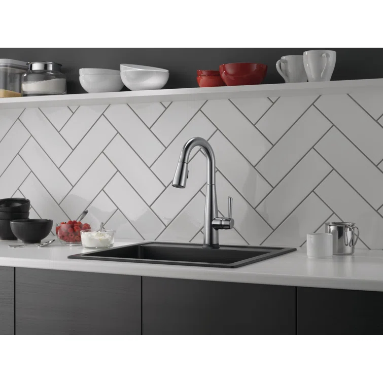 Essa Pull Down Sprayer Touch Bar Faucet, Single Handle Touch Prep Sink Faucet
