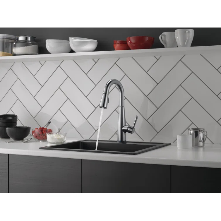 Essa Pull Down Sprayer Touch Bar Faucet, Single Handle Touch Prep Sink Faucet