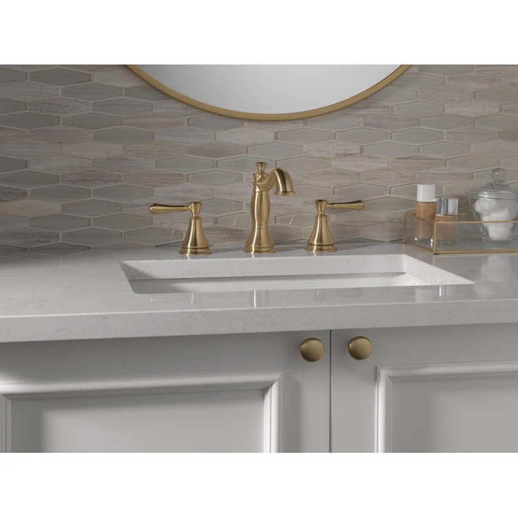 Cassidy Widespread Bathroom Faucet 3 Hole, 2-handle Bathroom Sink Faucet with Drain Assembly