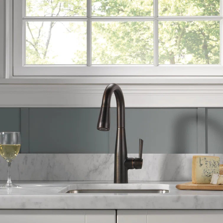 Essa Pull Down Sprayer Bar Faucet, Single Handle Prep Sink Faucet